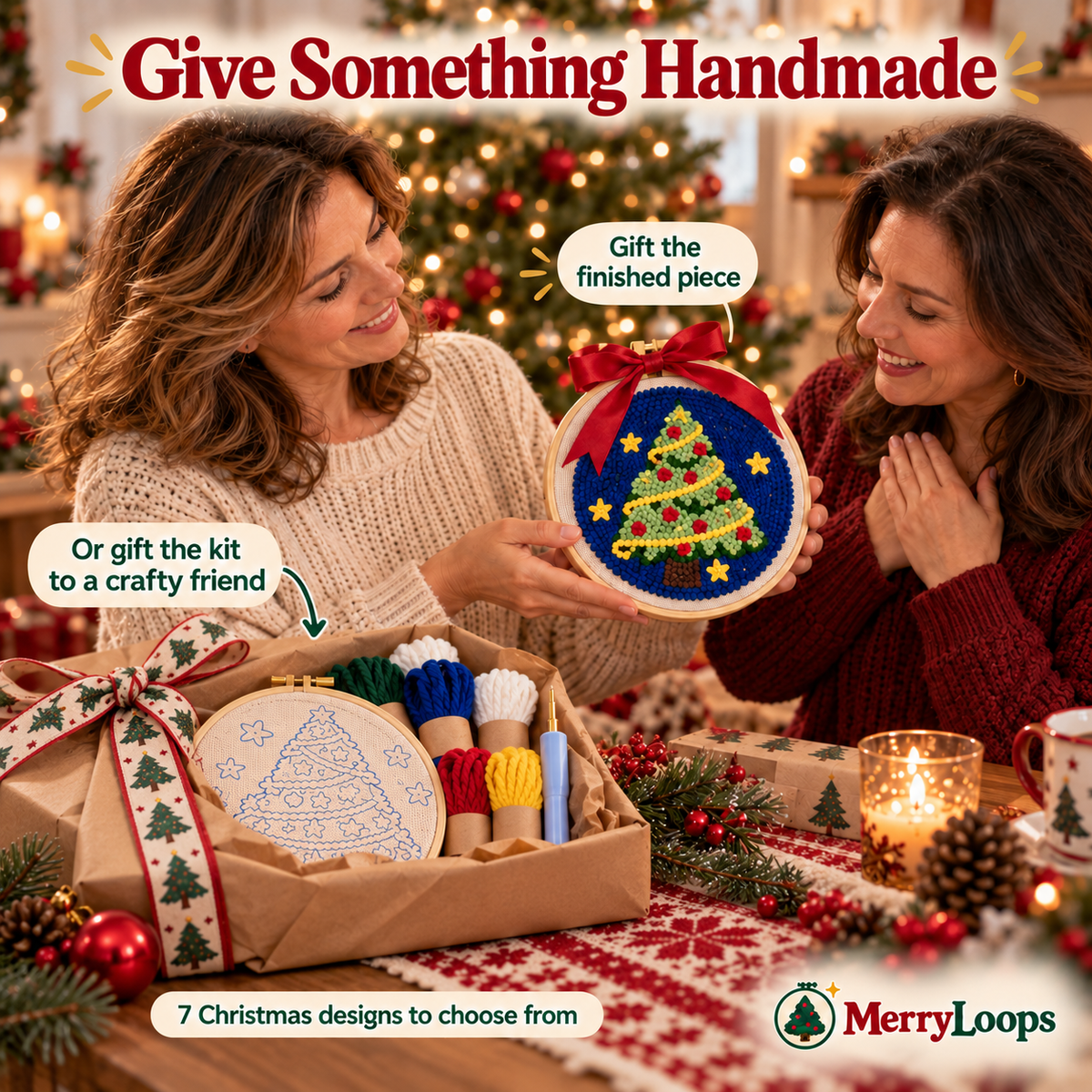 Christmas Punch Needle Kit for Beginners
